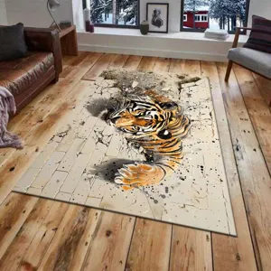 3D tiger living room rug anti-slip bedroom carpet large area floor mat for home decor