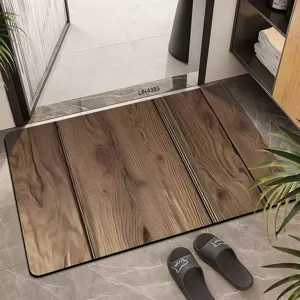 Minimalist Diatomite Floor Mat Wood Grain Absorbent Non Slip Mat For Bathroom Entryway Living Room Home Decor
