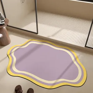 Absorbent Diatomaceous Earth Bath Mat Non-Slip Cloud Shaped Floor Mat for Bathroom Hallway