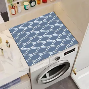 Tappetino coprilavatrice in terra di diatomee, motivo a onde blu antipolvere di qualità.