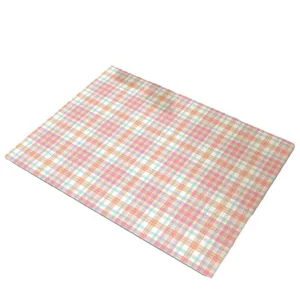 Diatomaceous earth dish drying mat absorbent kitchen countertop plaid coffee bar mat new