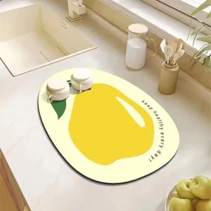 Süße Cartoon Obst Druck Küche saugfähige Abtropfmatte, rutschfeste Tisch Hitzeschutzmatte.