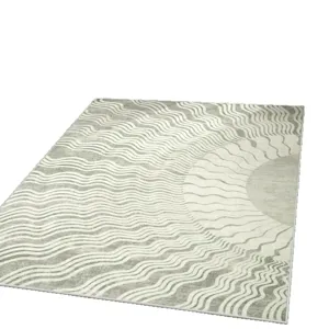 Nordic minimalist wavy area rug for living room bedroom aesthetic modern floor mat