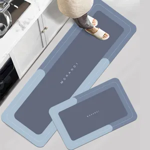 Kitchen diatomaceous earth floor mat set, absorbent non-slip long and small rug for home.