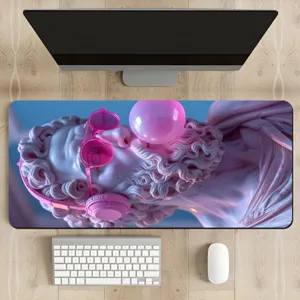 Grand Tapis de Bureau en Diatomite Imperméable Antidérapant Tapis de Souris Gaming Esthétique Cartoon Imprimé Tapis de Clavier pour Bureau Maison