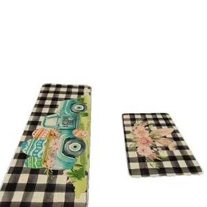 Paas Buffel Ruit Keukenmat Set Deurmat Lentevakantie Vrachtwagen Konijn Decor Antislip