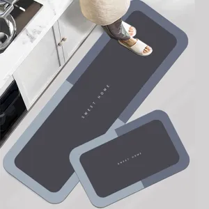 Diatomaceous earth kitchen mat set 2 piece absorbent non slip floor runner rug for home use