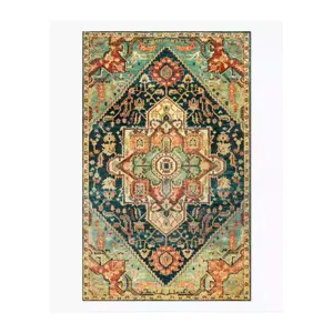 Αμερικανικό Ρετρό Bohemian Style Πολυεστερικό Χαλί Τυπωμένο Αντιολισθητικό Ανθεκτικό στη Βρωμιά για Σαλόνι Υπνοδωμάτιο