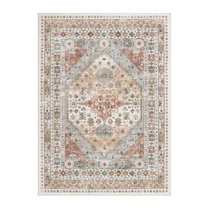 Vintage Boho χαλί με κλασικό σχέδιο μενταγιόν, εξαιρετικά μαλακό υλικό για το σαλόνι.