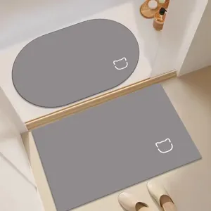 Minimalist Diatomaceous Earth Bathroom Floor Mat Absorbent Non-Slip Soft Foot Mat Washable Home Doorway Carpet