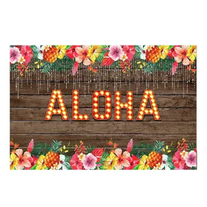 Sommer tropischer aloha holz hintergrund blumen deko druck design matte oder hintergrund