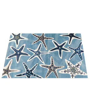 Cartoon starfish bath mat non-slip absorbent floor mat for bathroom home decor main view.