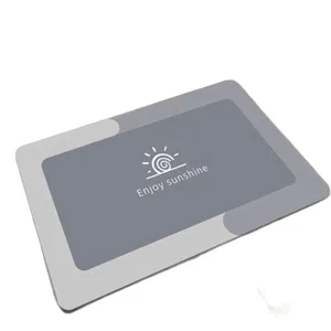Moderne minimalistische graue rutschfeste Fußmatte für Badezimmer Küche Eingangsbereich