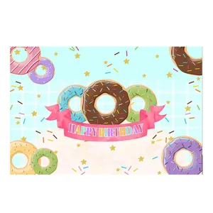 Kieselgur Badematte mit süßem Donut-Druck, saugfähige Badezimmer Fußmatte für Heimdekoration.