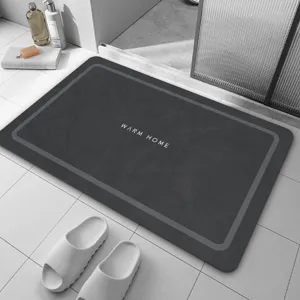 Tapis de bain en terre de diatomée simple, tapis de cuisine absorbant antidérapant