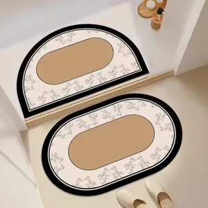 Bathroom floor mat set anti-slip absorbent foot mat home entrance door decor rug washable