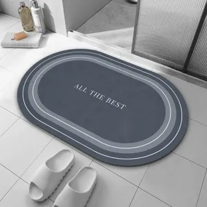 Tapis de bain ovale en terre de diatomee, tres absorbant et antiderapant pour cuisine