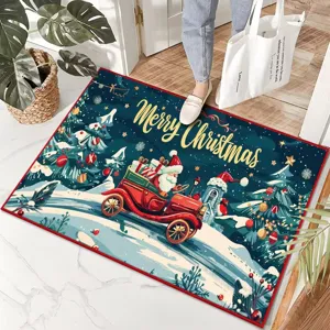 Christmas doormat holiday decor non-slip floor mat for home entryway interior festive style