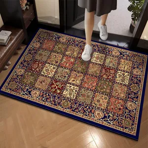 Zerbino Stile Persiano Velluto di Cristallo Tappetino Antiscivolo Tappeto Vintage Bohemien per Ingresso