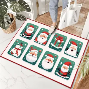 Tappeto natalizio antiscivolo per porta d'ingresso decorazione festiva per uso domestico