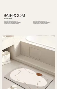 Wabi-Sabi Kieselgur Badematte, saugfähige und rutschfeste Bodenmatte für das Badezimmer zu Hause.