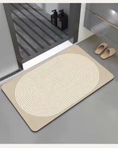 Minimalistische Kieselgur Badematte, saugfähige rutschfeste Fußmatte für Badezimmer und Eingang.