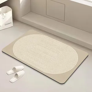 Minimalistische Kieselgur Badematte, schnell absorbierende rutschfeste Fussmatte fur Bad.