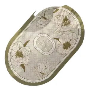 Tapis de bain doux en terre de diatomée absorbant antidérapant, tapis de douche, motif floral.