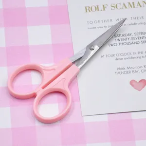 Stainless Steel And Plastic Curved Detail Scissors Pink Craft Scissors For Clay Wool Felt DIY Art Cutting Tool
