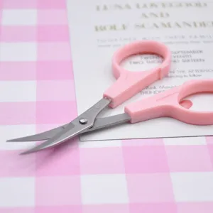 Pink curved detail scissors for ultra-light clay, felt poking and DIY craft cutting.