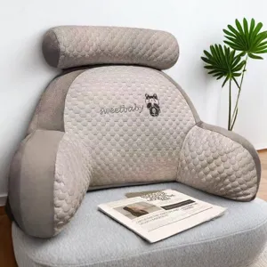 Ice silk latex reading bed rest pillow with back support and headrest for comfortable sitting.