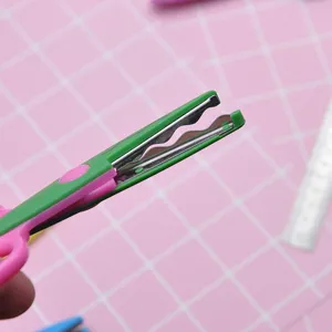 Craft lace scissors for polymer clay DIY and miniature food decoration with wave blade.
