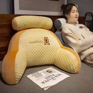 Cartoon ice silk latex lumbar support bed headboard sofa backrest cushion for home