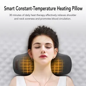 Verwarmd cervicale nek- en halskussen met constante warmtetherapie voor ontspanning.