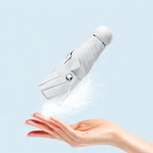 Parasol capsule compact à 5 plis mini parapluie de voyage portable anti-UV pliable