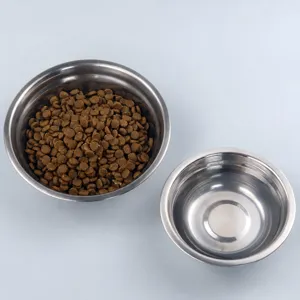 Rostfreier Stahl Haustier Napf Rutschfest Hund Katze Futter Wasser Napf Verdickter Metall Fütterungsnapf Haustierbedarf