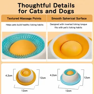 Interactive pet slow feeder bowl toy for dogs and cats, helps with digestion and boredom.
