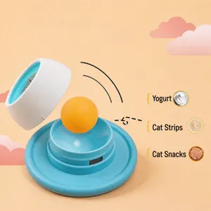 Dog slow feeder interactive toy pet food dispensing puzzle bowl blue and white slow eating