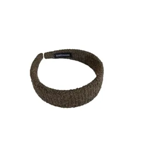 Gestricktes breites Haarband für Damen, gemütlicher brauner Haarreif für Waschen und Alltag.