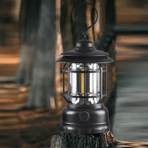 Retrò LED Lanterna da Campeggio Ricaricabile Esterno Portatile Emergenza Luce Atmosfera Impermeabile Tenda Escursionismo Lampada