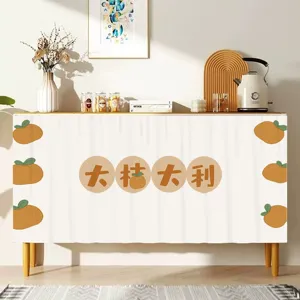 Schrank Staubschutz Vorhang mit Orangen Muster Kueche Schuh Kleiderschrank Tuch Deko Neu