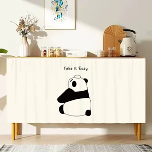 Schrank Staubvorhang, minimalistischer Panda Druck Schuhschrank Abdeckung, Wohndeko.
