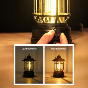 Lanterna LED da campeggio all'aperto vintage ricaricabile lampada da tenda portatile.
