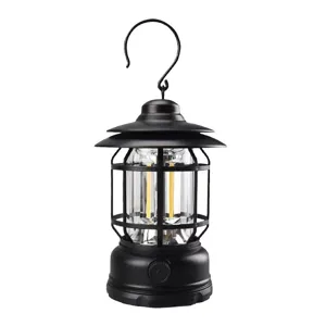 Lanterna da Campeggio LED Vintage Ricaricabile per Esterni Tenda Luce Sospesa Emergenza Portatile