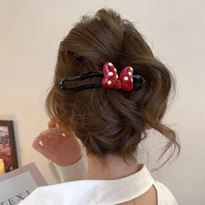 Süße Punkte Schleife Haarspange für Damen, niedliche Haarklammer für verschiedene Frisuren.