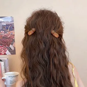Koreanischer Stil braune runde Kugel Haarklammern seitliche Pony Clips elegante süße Haarschmuck