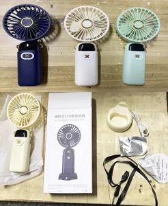 Ventilatore portatile a LED con display digitale USB ricaricabile mini ventilatore con base