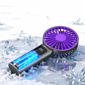 Portable Handheld Mini Fan USB Rechargeable Digital Display Electric Fan 100 Speeds Cooling Desk Fan For Outdoor Office