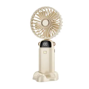 Mini ventilatore portatile ricaricabile con display digitale per scrivania e attivita all'aperto.