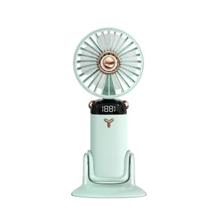 Mini ventilatore portatile con display digitale e comodo supporto da scrivania estivo